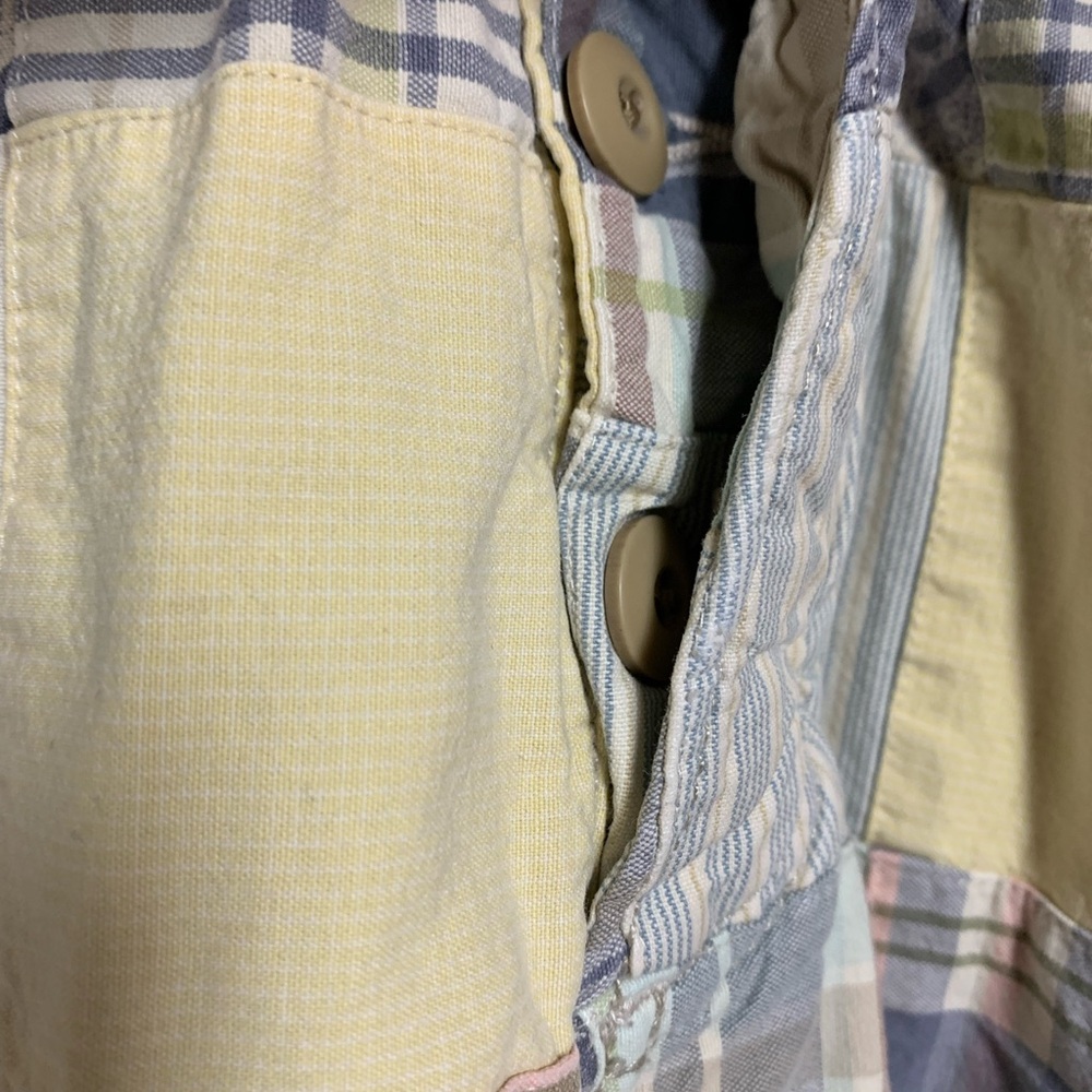 Vintage Hollister Hawaiian Pastel Madras Cargo Shorts Size 33 - Picture 7 of 9